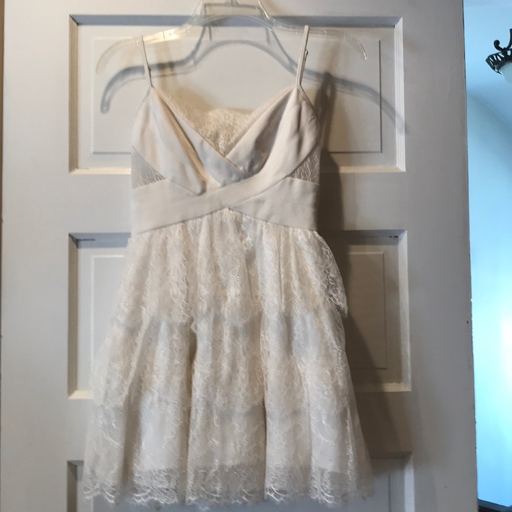 BCBGMaxAzria Tiered Lace Mini Dress